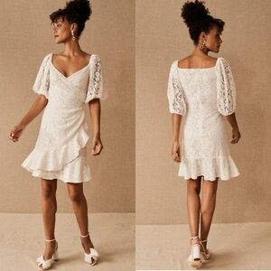 NWT Sachin + Babi Cailyn lace wedding bridal dress mini ivory prariecore beach